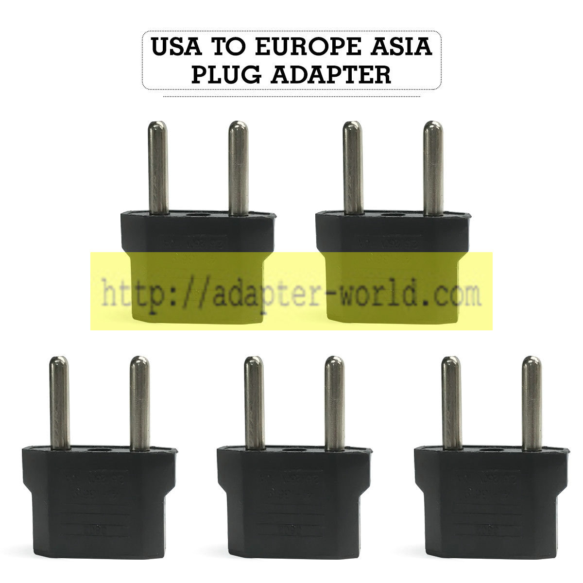 *Brand NEW*5 Lot Travel Foreign Adapter Round Plug from 110V to 220V Europe Asia Converters AC Adapter Power S